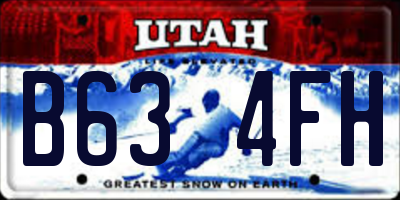 UT license plate B634FH