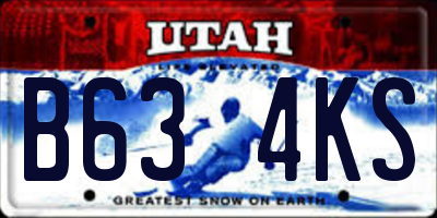 UT license plate B634KS
