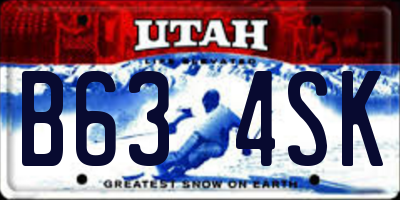 UT license plate B634SK