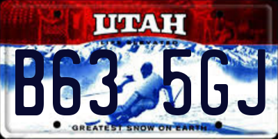 UT license plate B635GJ
