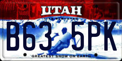 UT license plate B635PK