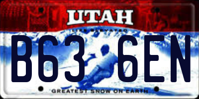 UT license plate B636EN