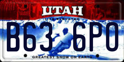 UT license plate B636PO