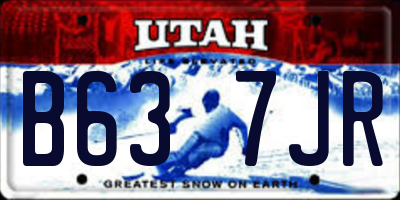 UT license plate B637JR