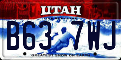 UT license plate B637WJ