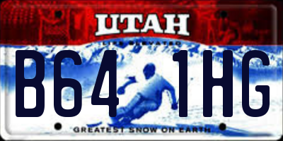 UT license plate B641HG