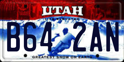 UT license plate B642AN