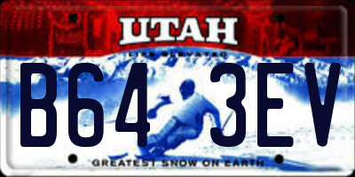 UT license plate B643EV