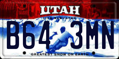 UT license plate B643MN