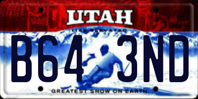 UT license plate B643ND