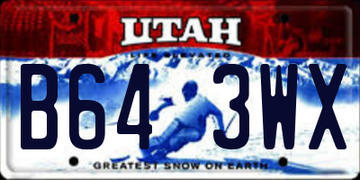 UT license plate B643WX