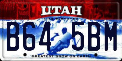 UT license plate B645BM