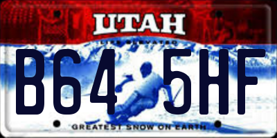 UT license plate B645HF