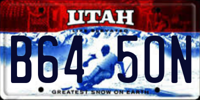 UT license plate B645ON