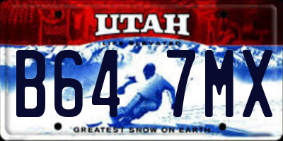 UT license plate B647MX