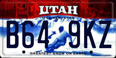 UT license plate B649KZ