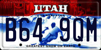 UT license plate B649QM