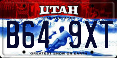 UT license plate B649XT