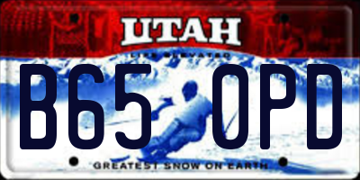 UT license plate B650PD