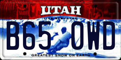 UT license plate B650WD