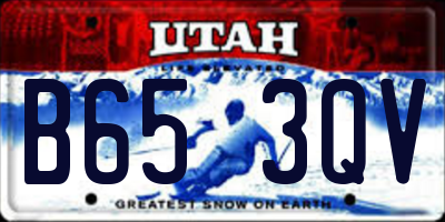 UT license plate B653QV
