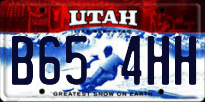 UT license plate B654HH