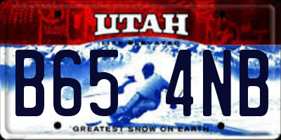 UT license plate B654NB