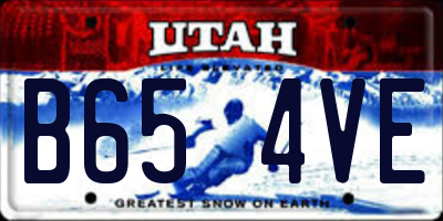 UT license plate B654VE