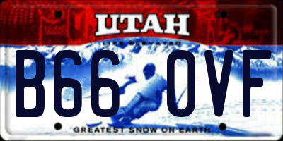 UT license plate B660VF