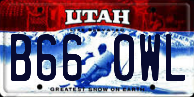 UT license plate B660WL