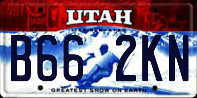 UT license plate B662KN