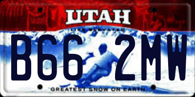 UT license plate B662MW