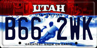 UT license plate B662WK