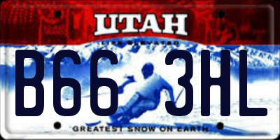 UT license plate B663HL