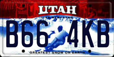 UT license plate B664KB