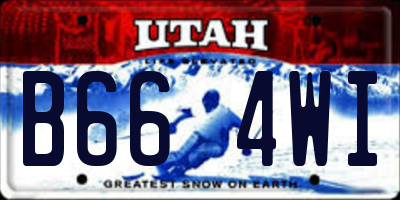 UT license plate B664WI
