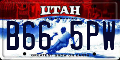 UT license plate B665PW