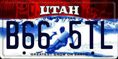 UT license plate B665TL