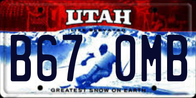 UT license plate B670MB
