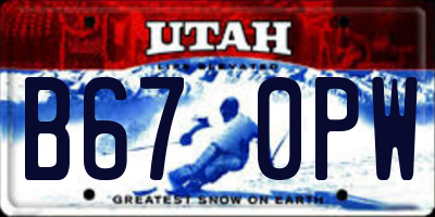 UT license plate B670PW