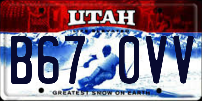 UT license plate B670VV