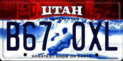 UT license plate B670XL