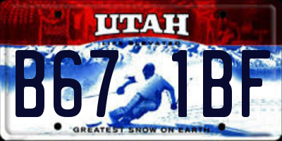 UT license plate B671BF