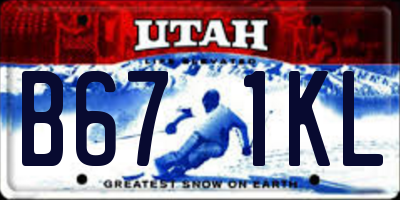 UT license plate B671KL