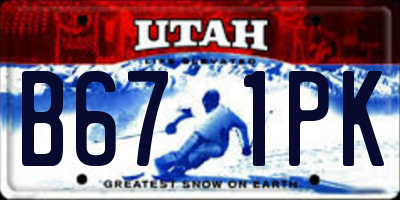 UT license plate B671PK
