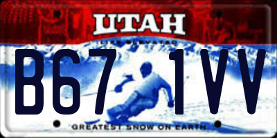 UT license plate B671VV
