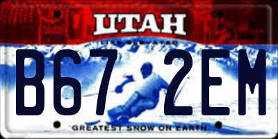 UT license plate B672EM