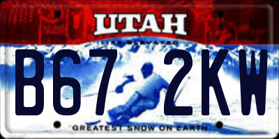 UT license plate B672KW