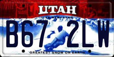 UT license plate B672LW