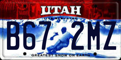 UT license plate B672MZ